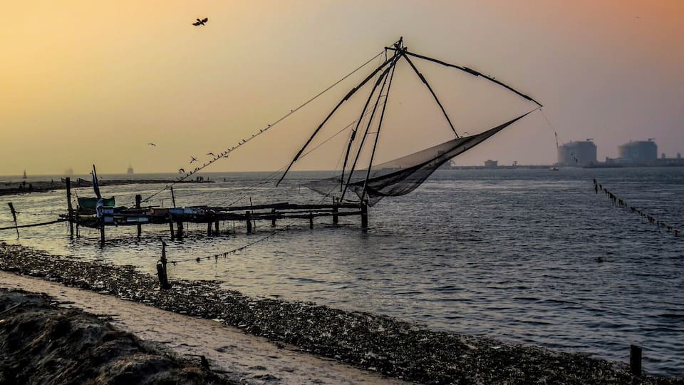 Chinese fishing net in Kochi, India.