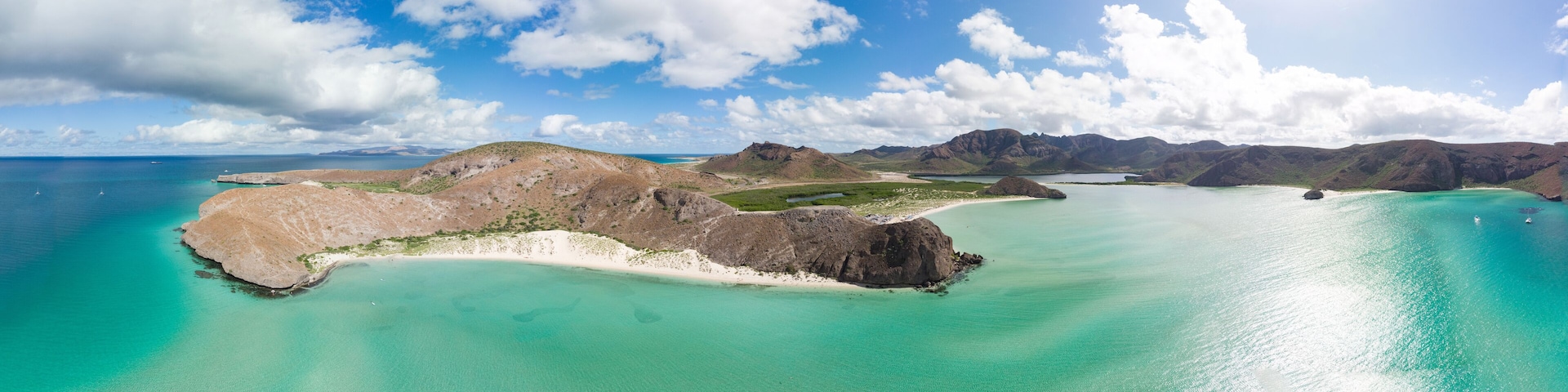 amazing aerial view of the bay of Balandra in Baja California Sur, Mexico