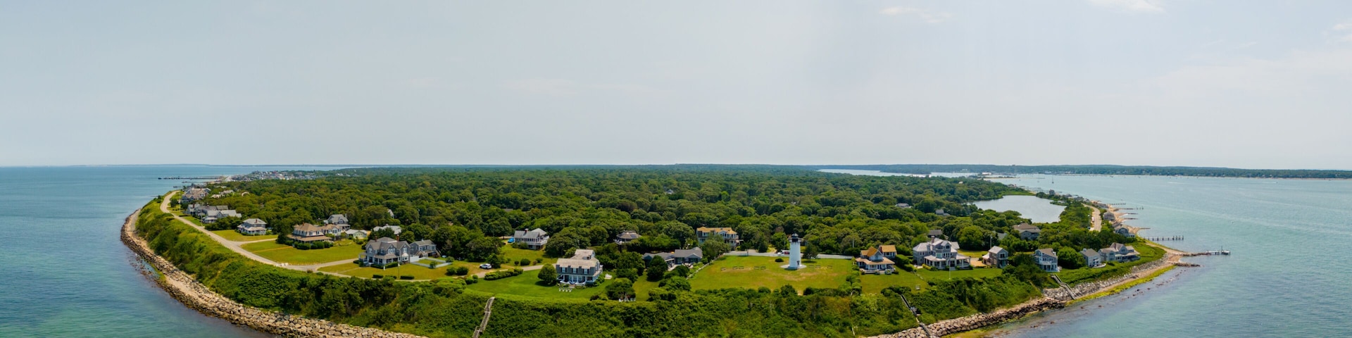 Aerial panorama East Chop, Marthas Vineyard, Summer 2024