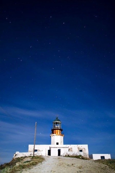Lighthouse Of Mykonos call Armenistis . I took this picture last month . Beautiful place by day and by night :)