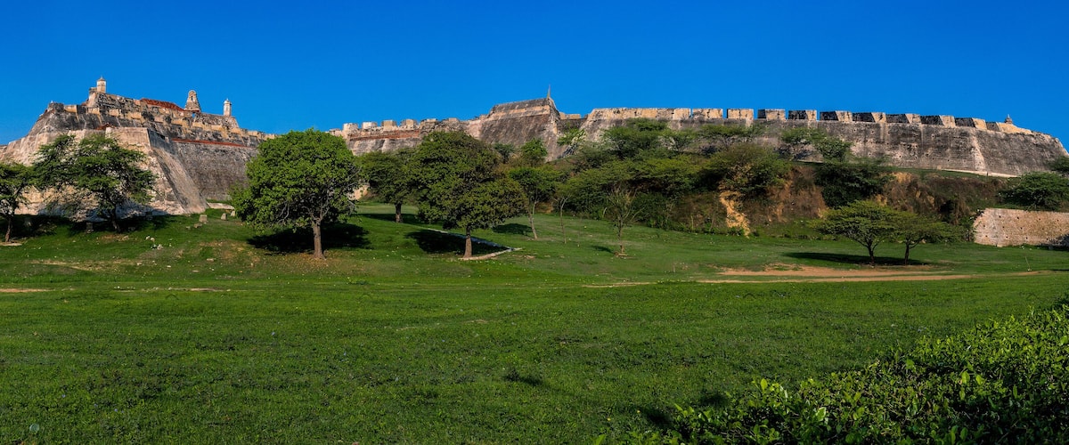 Panoramic view of the San Felipe de Barajas Castle, Cartagena Colombia