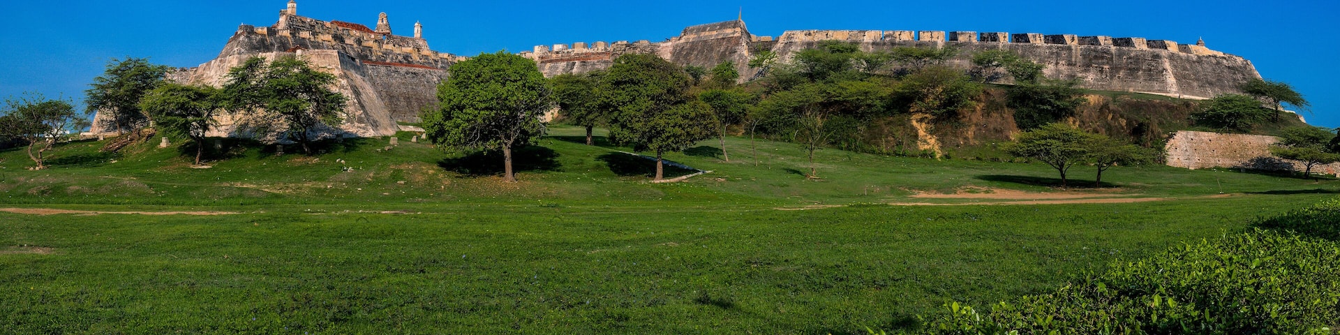 Panoramic view of the San Felipe de Barajas Castle, Cartagena Colombia