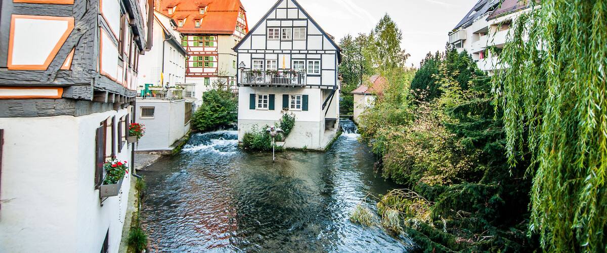 The Fisherviertel, or fishermen quarters in Ulm, Germany