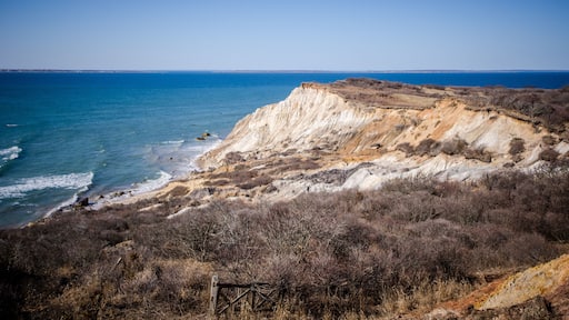 Aquinnah Head view of ocean bluffs on Cape Cod on a sunny day