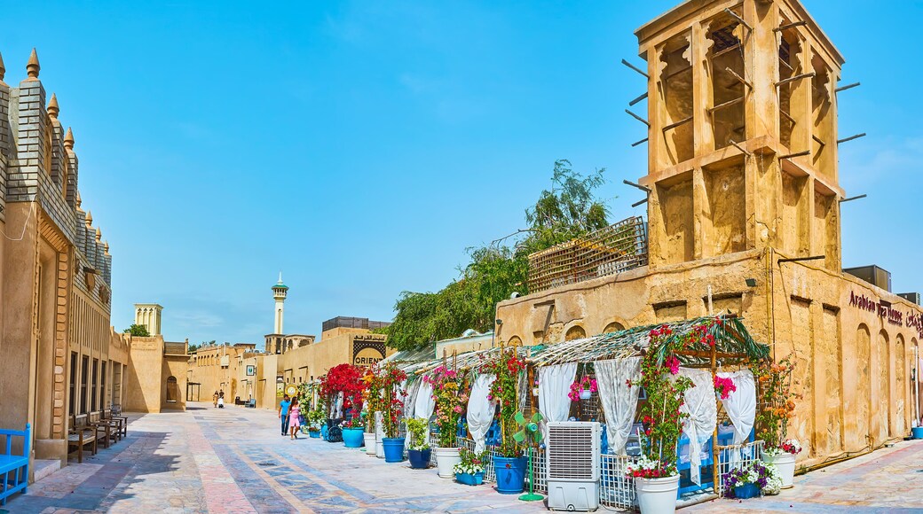 The outdoor tea house in Al Bastakiya, Dubai, UAE