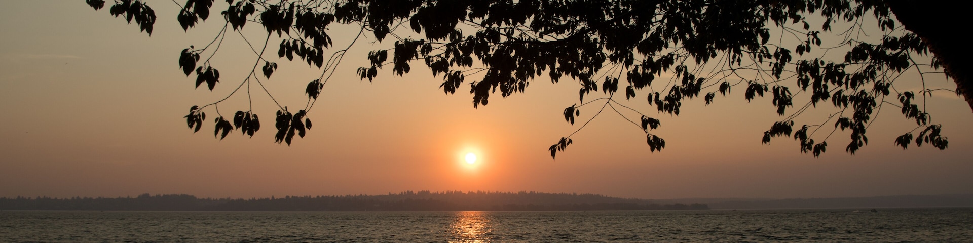 Smoky sunset over Houghton beach