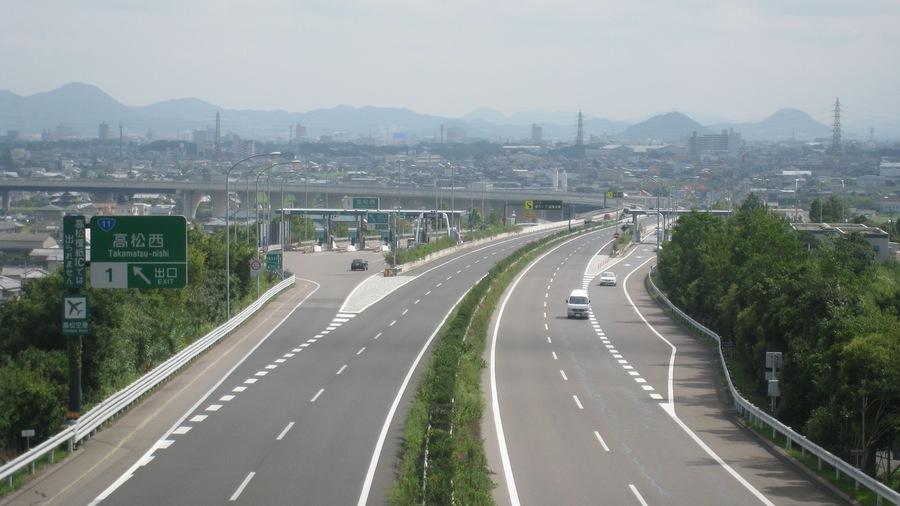 Takamatsu-Nishi interchange in Takamatsu, Kagawa Japan