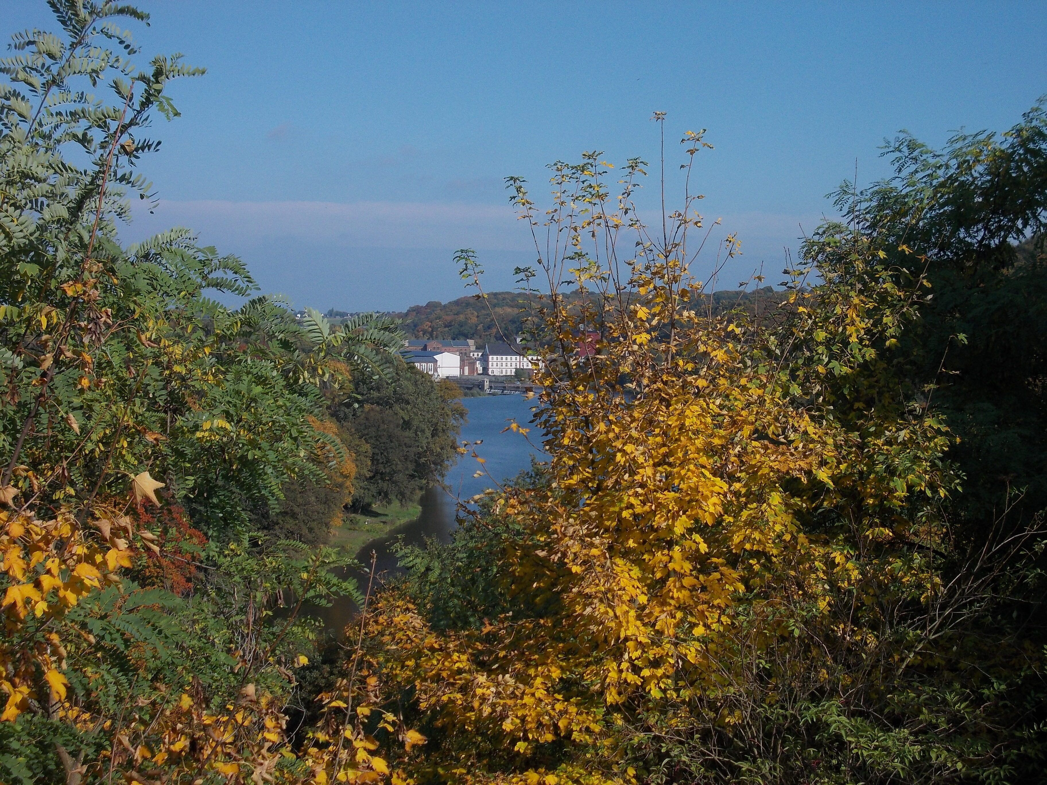 View of the Mulde river from Döben Castle (Grimma, Leipzig district, Saxony)