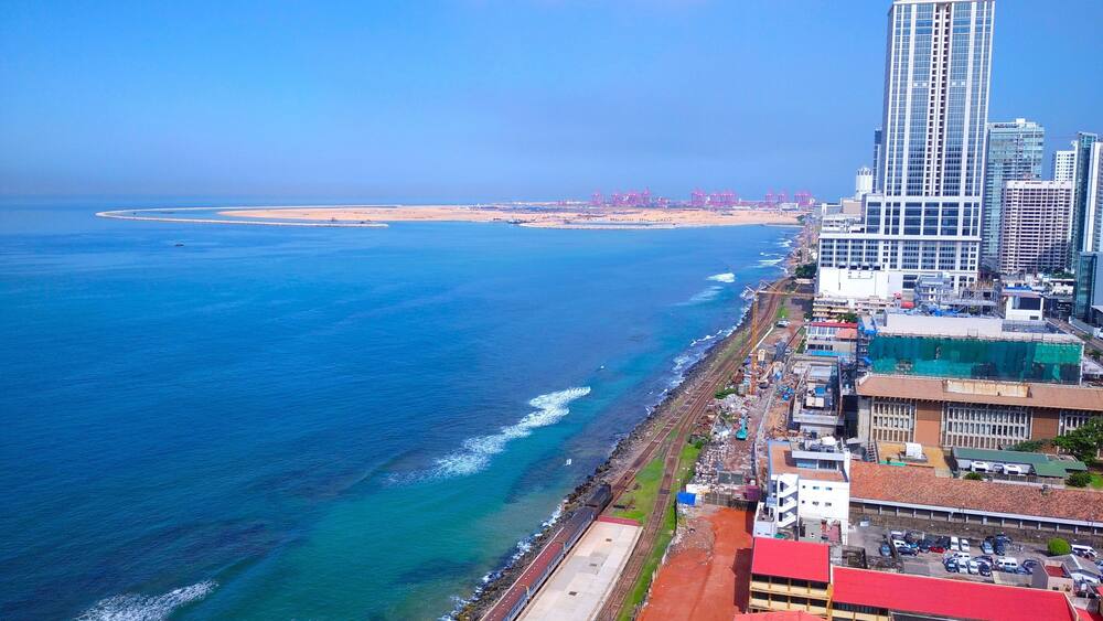 View of Colombo Port city in Sri Lankan Sea from Kollupitiya.