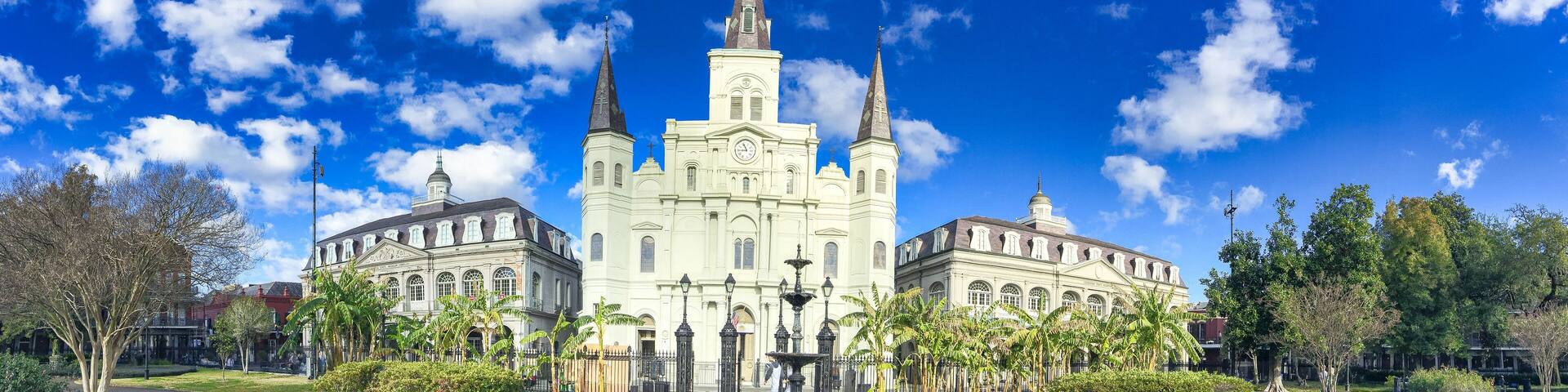Jackson Square on a beautiful winter day, New Orleans, Louisiana - Panoramic view