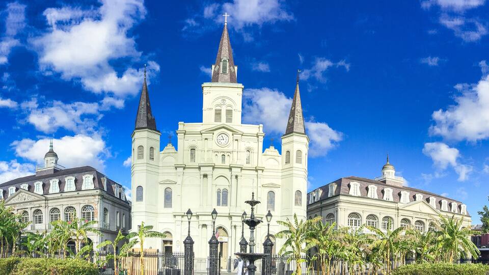 Jackson Square on a beautiful winter day, New Orleans, Louisiana - Panoramic view