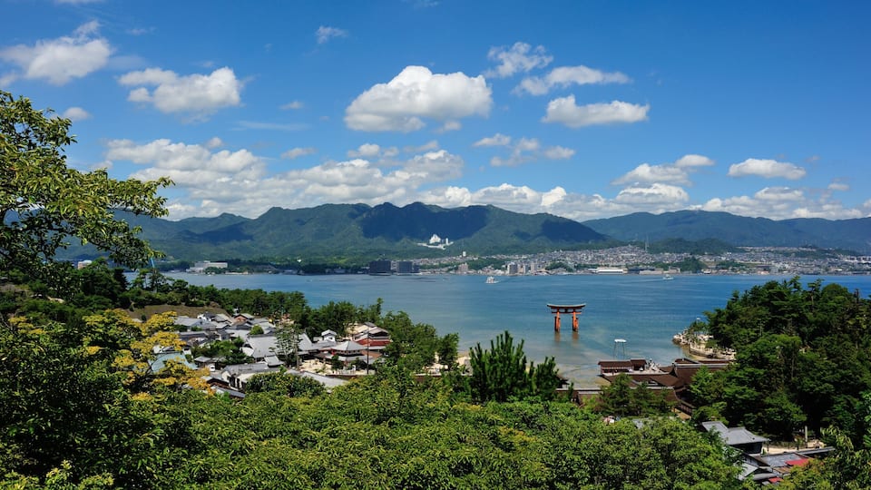 A view from the hiking trail on Miyajima island, Hiroshima Japan