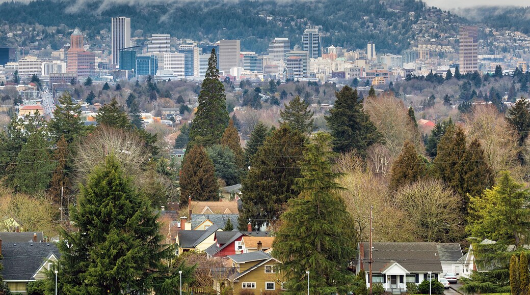 City of Portland Oregon Skyline from Mount Tabor