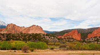 Panorama of Garden of the Gods and Pikes Peak