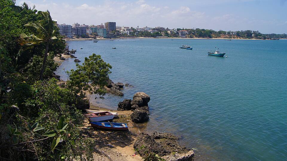 Neighborhood on the coast of Mombasa, Kenya