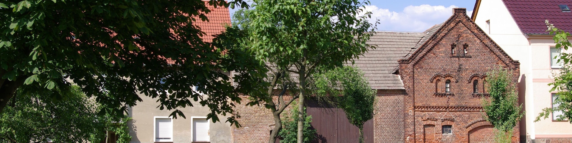 Jüterbog Ortsteil Werder in Brandenburg. Das Gehöft Nummer 13 steht unter Denkmalschutz.