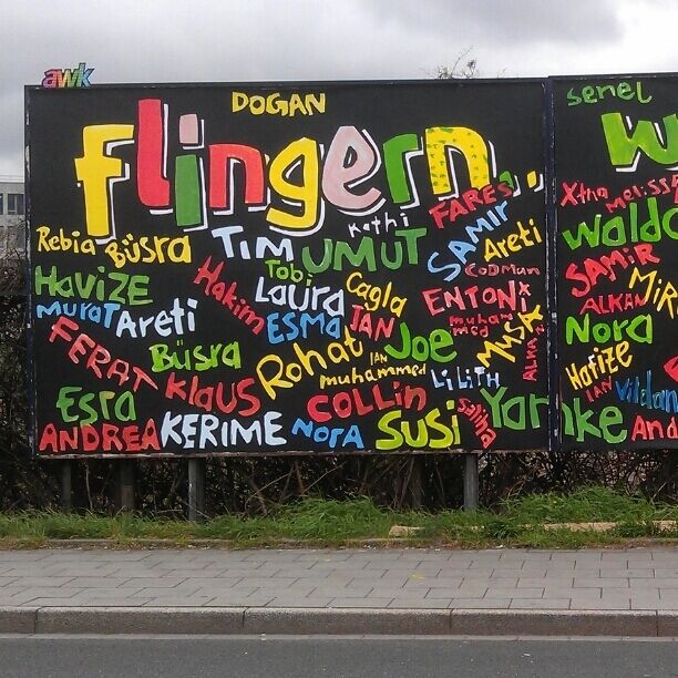 Streetart Aktion vom KinderClub auf der Kiefernstrasse.