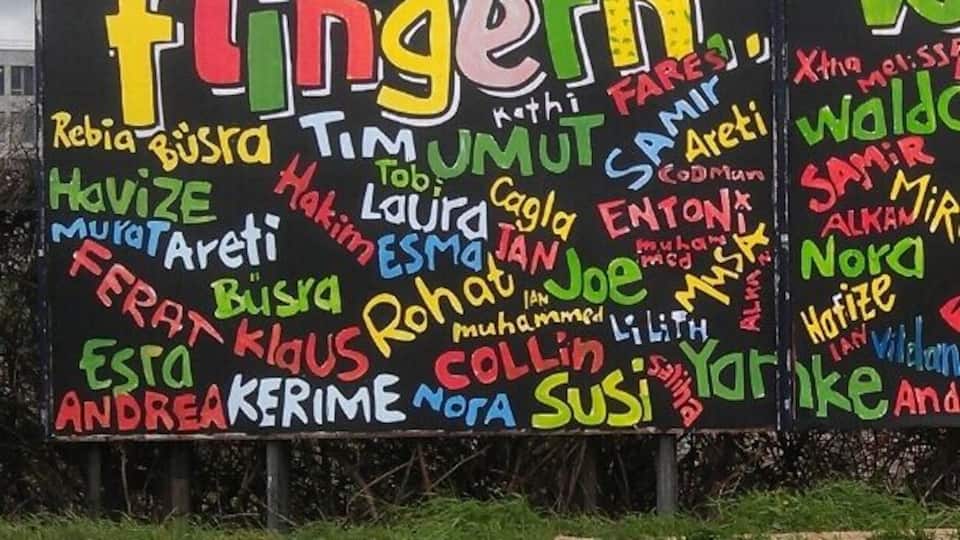 Streetart Aktion vom KinderClub auf der Kiefernstrasse.