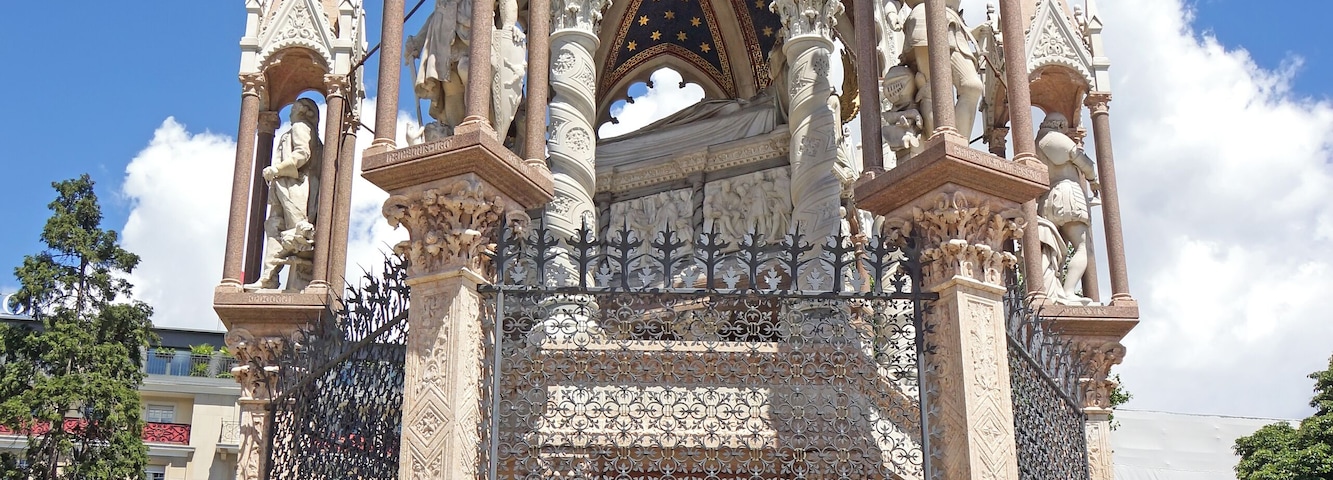 PLEASE, NO invitations or self promotions, THEY WILL BE DELETED. My photos are FREE to use, just give me credit and it would be nice if you let me know, thanks. The Brunswick Monument is a mausoleum built in 1879, to commemorate the life of Charles II, Duke of Brunswick (1804 - 1873). He bequeathed his fortune to the city of Geneva in exchange for a monument to be built in his name, specifying that it be a replica of the Scaliger Tombs in Verona, Italy.