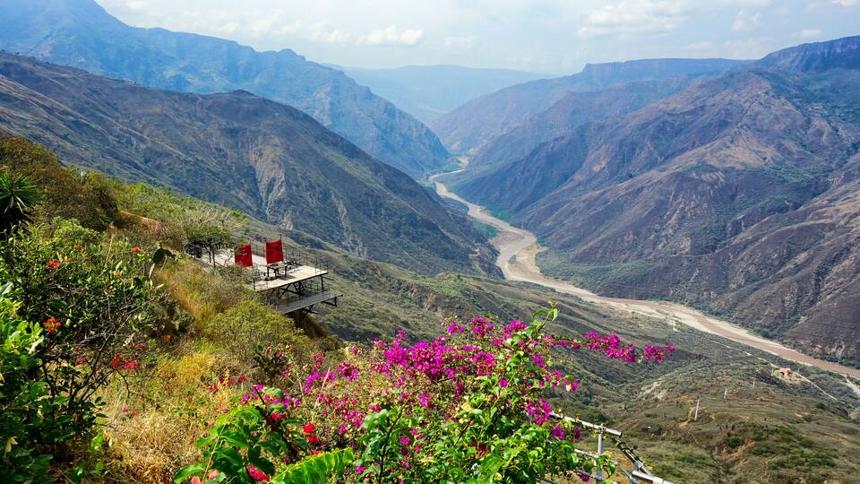 Panorama of Chicamocha Canyon in Santander, Colombia