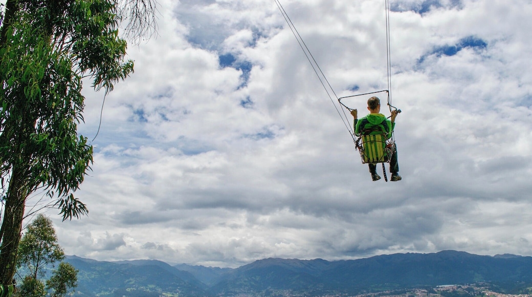 There is a relatively hidden gem high in the mountains of Cuenca, Ecuador called Mirador Del Turi, accessible by rental car or bus. During our trip in April, we found the most fun adult do-it-yourself play park with this makeshift lawn chair swing! For $5 they strap you in and release you to soar high above Cuenca's city to see what it feels like to be a bird. The great thing about Ecuador is that they use US dollars, so no exchange necessary!
To check out more photos of this awesome adult playground and to read more about where we ate and what we saw in Cuenca, here is the blog post: https://culturalfoodies.com/2017/11/02/cuenca-ecuador/
#cuenca #ecuador #southamerica #swing #travel