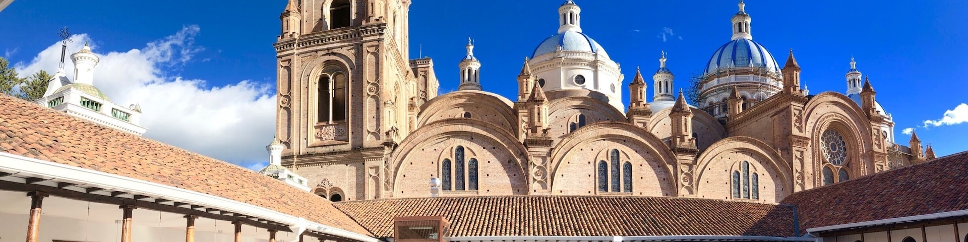 The old cathedral taken from the shopping mall beside it