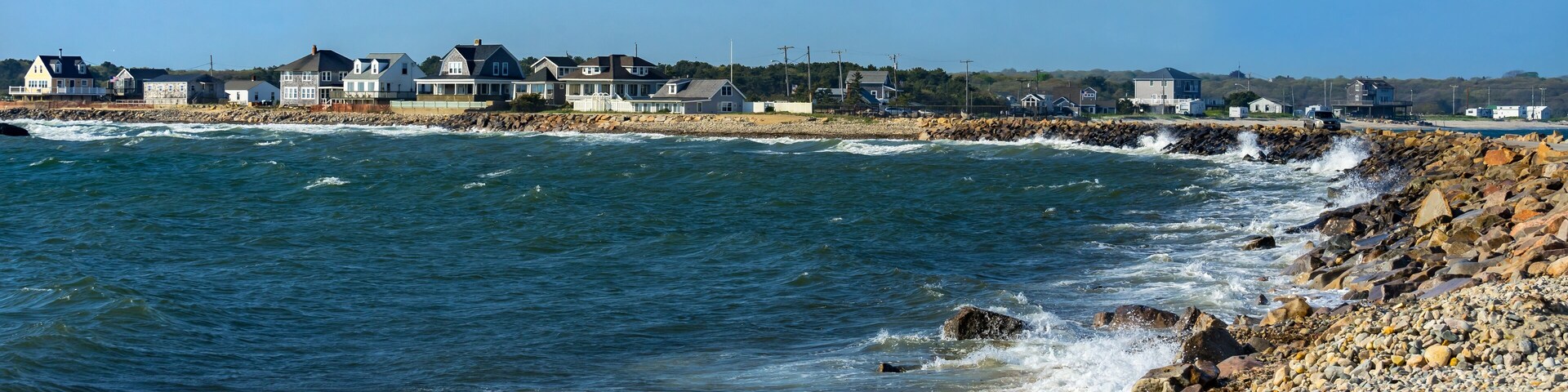 Wave Crash Stony Beach Westport Point Massachusetts