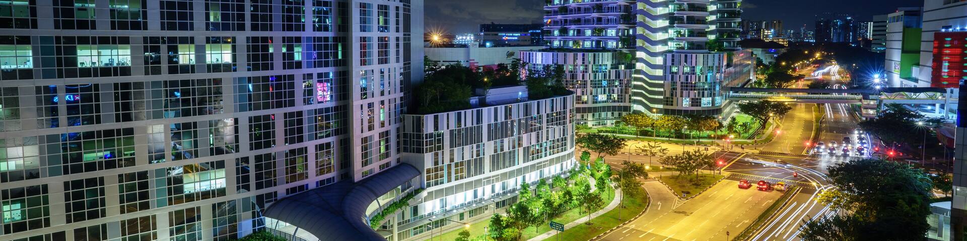 A night-view of Jurong East in Development