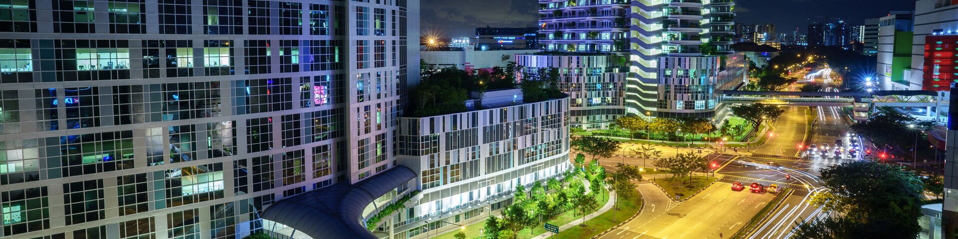A night-view of Jurong East in Development