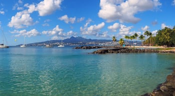 Panoramic view of Pointe du Bout beach near the village of Trois-Ilets in Martinique. FWI