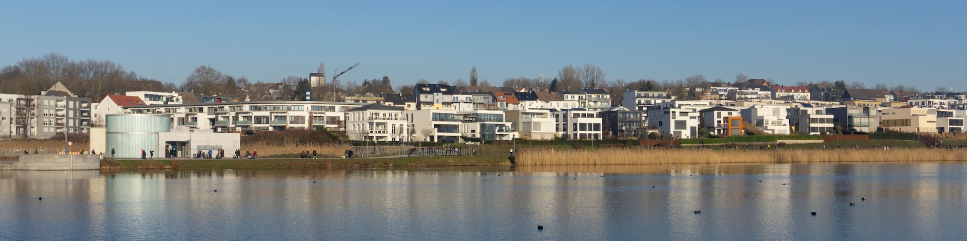 Modernes Wohngebiet am Phoenixsee, Hörde, Dortmund, Ruhrgebiet, Nordrhein-Westfalen, Deutschland, Europa