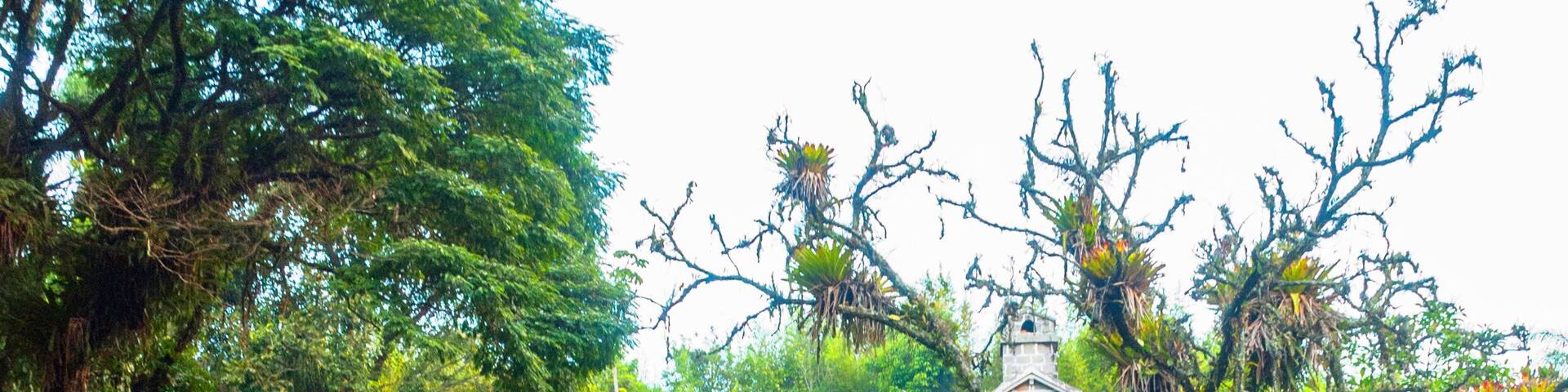 PETROPOLIS, RIO DE JANEIRO, BRAZIL: Beautiful old house and a wooden bridge over the pond.