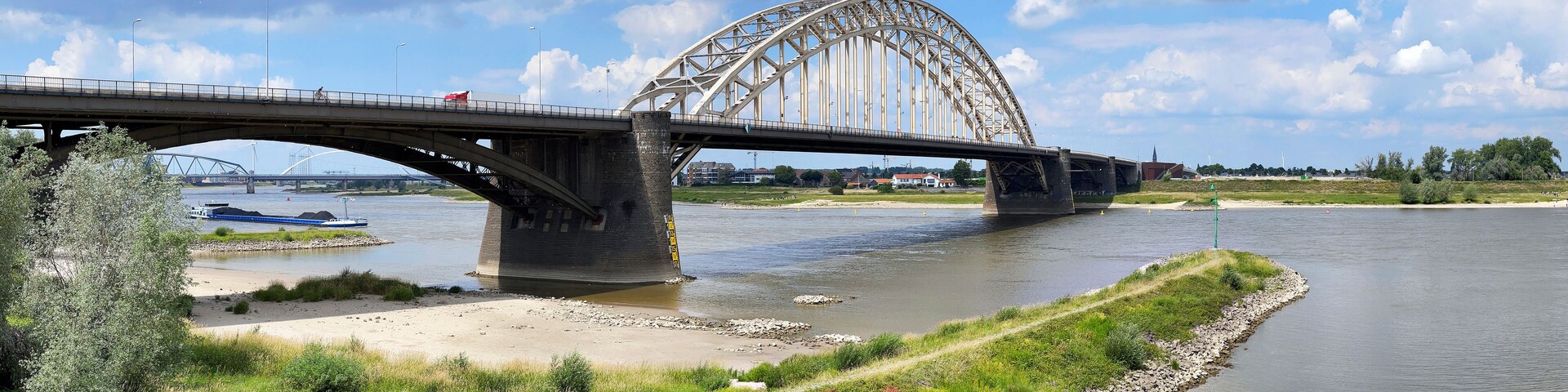 Bridge Waalbrug in Nijmegen, Netherlands over the river Waal