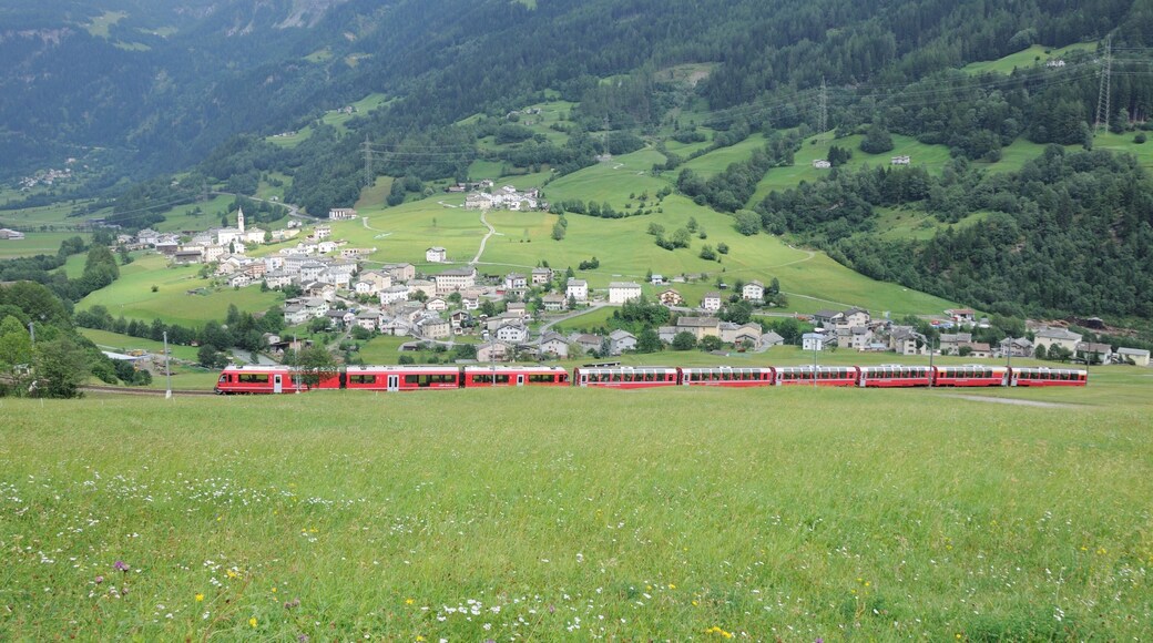 Switzerland, Graubünden, views along the hiking trail from Alp Grüm to Poschiavo