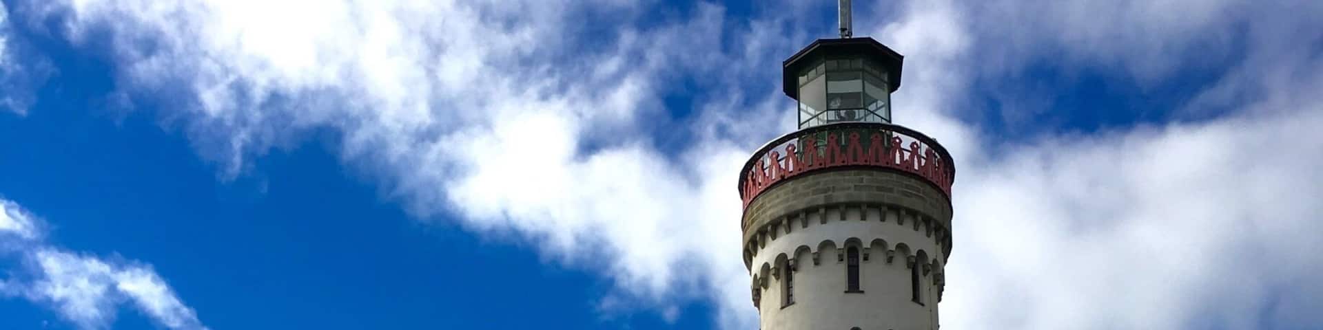 Lindau Lighthouse, the southernmost lighthouse of Germany, at the harbour entrance of Lindau, Lake Constance