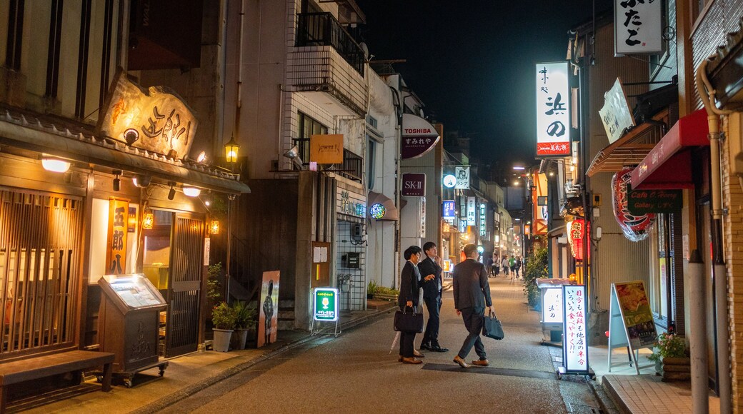 Nagata Machi which includes street scenes, signage and night scenes