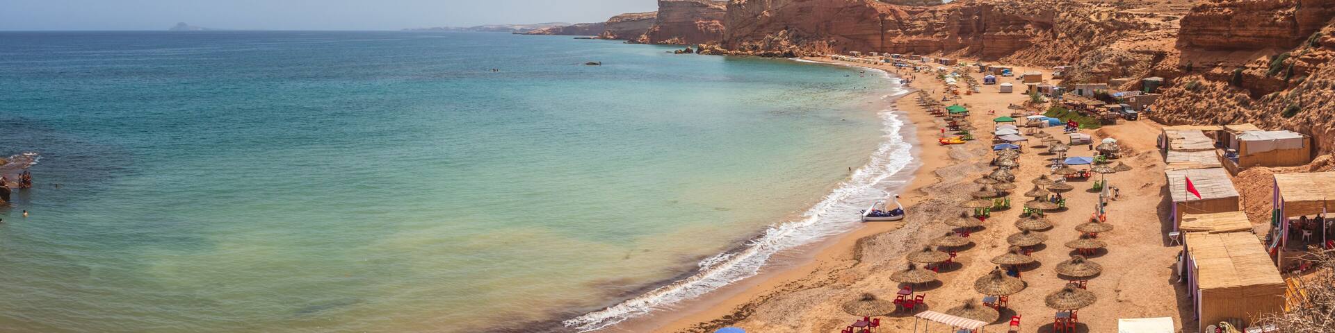 Beautiful Morocco Coast Green Lagoon with Hidden Beach