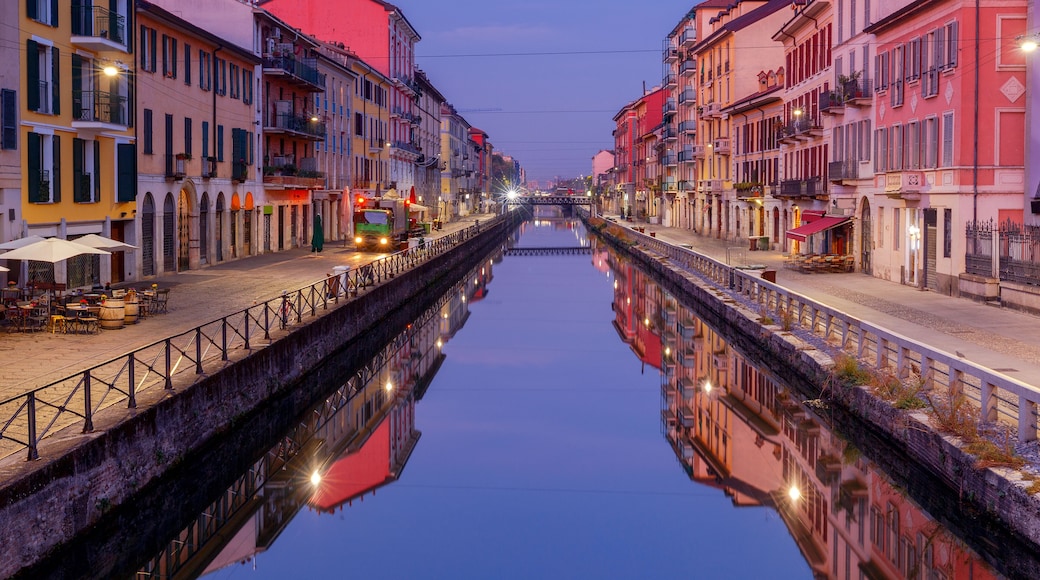 Milan. Canal Naviglio Grande at dawn.
