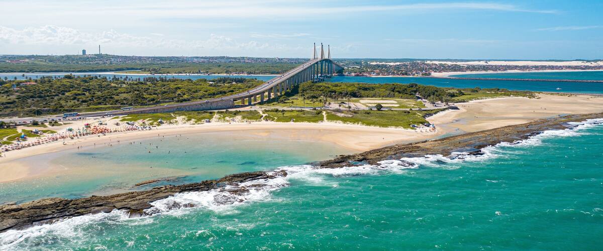 Foto aerea da Ponte Nerton Navarro em Natal no Rio Grande do Norte
