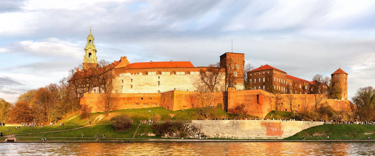 Panorama of Wawel castle in Krakow, Poland