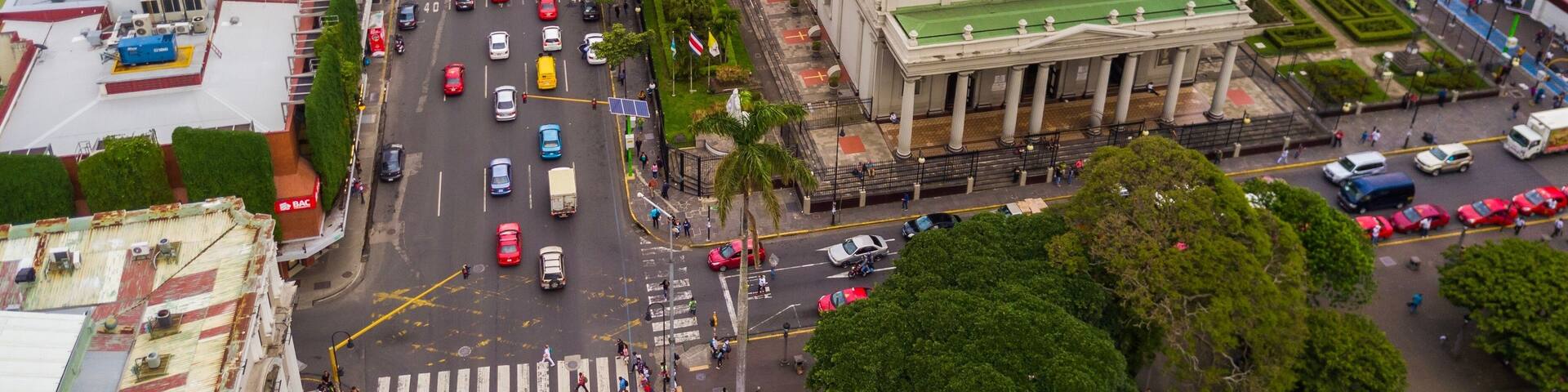 Beautiful aerial view go the San Jose Cathedral in Costa Rica