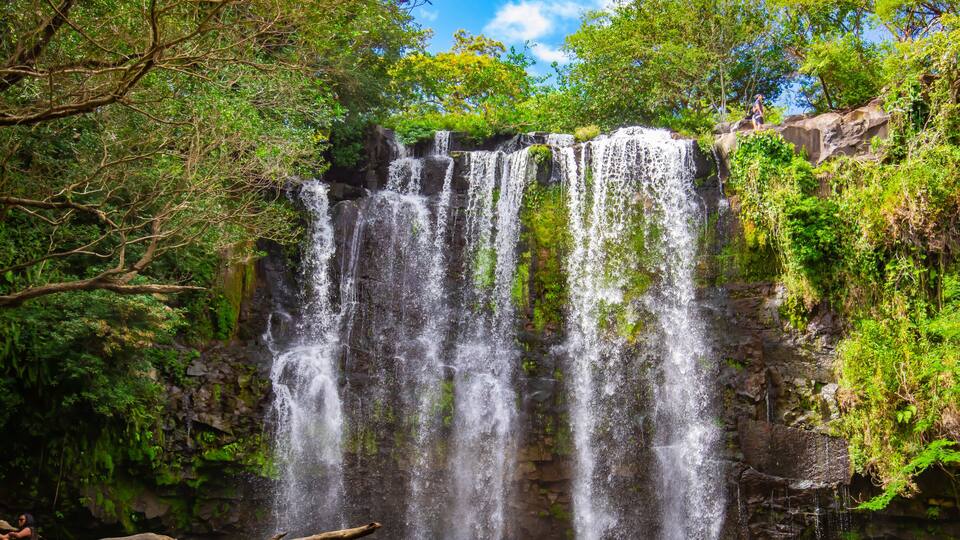 Beautiful waterfall Llanos de Cortez in Liberia, Costa Rica.