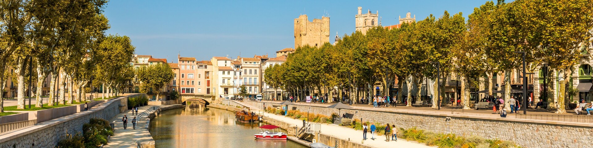 canal de la Robine à Narbonne dans l'Aude en Occitanie, France