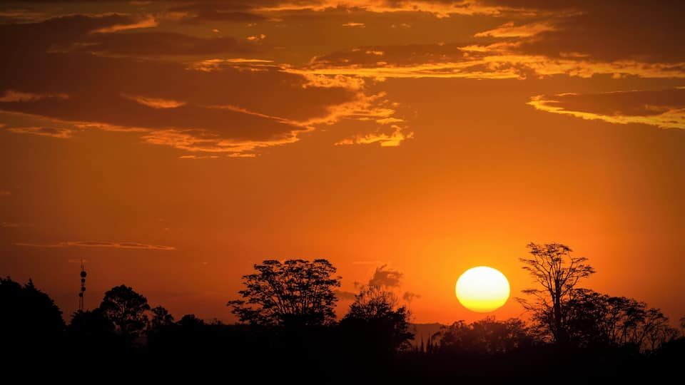 Sunset over San José, Costa Rica.