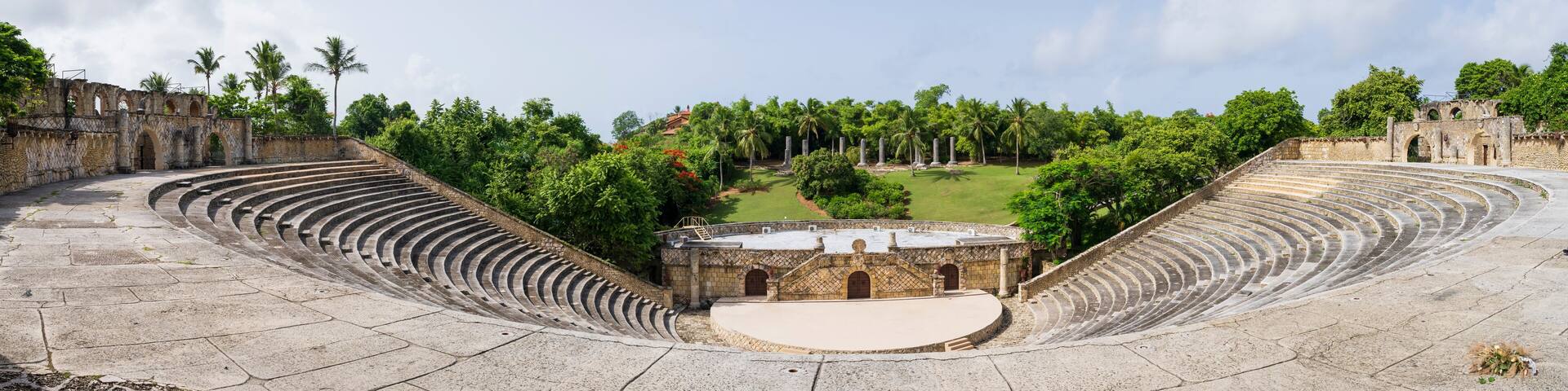 Panorama of ancient amphitheater in Altos de Chavon