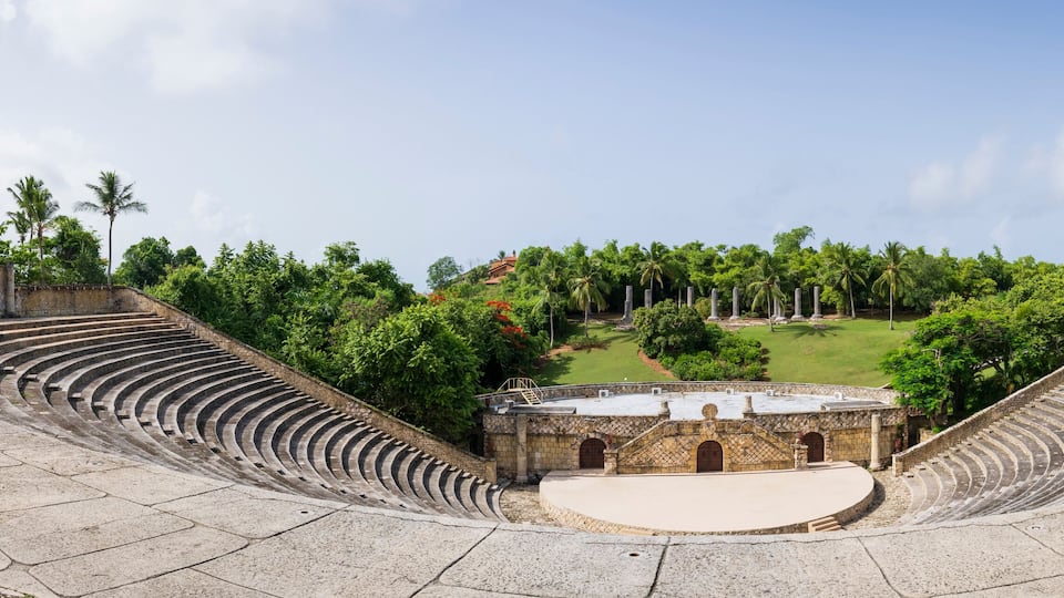 Panorama of ancient amphitheater in Altos de Chavon