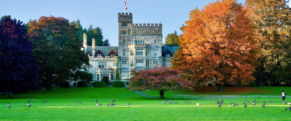 Hatley Park in autumn colours in greater Victoria, BC, Canada