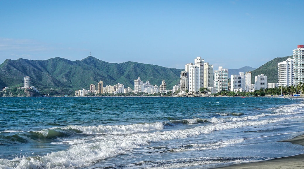 Beautiful Salguero beach in Santa Marta, Colombia