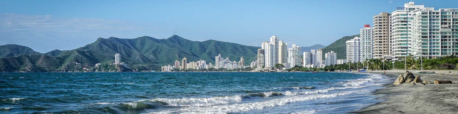 Beautiful Salguero beach in Santa Marta, Colombia