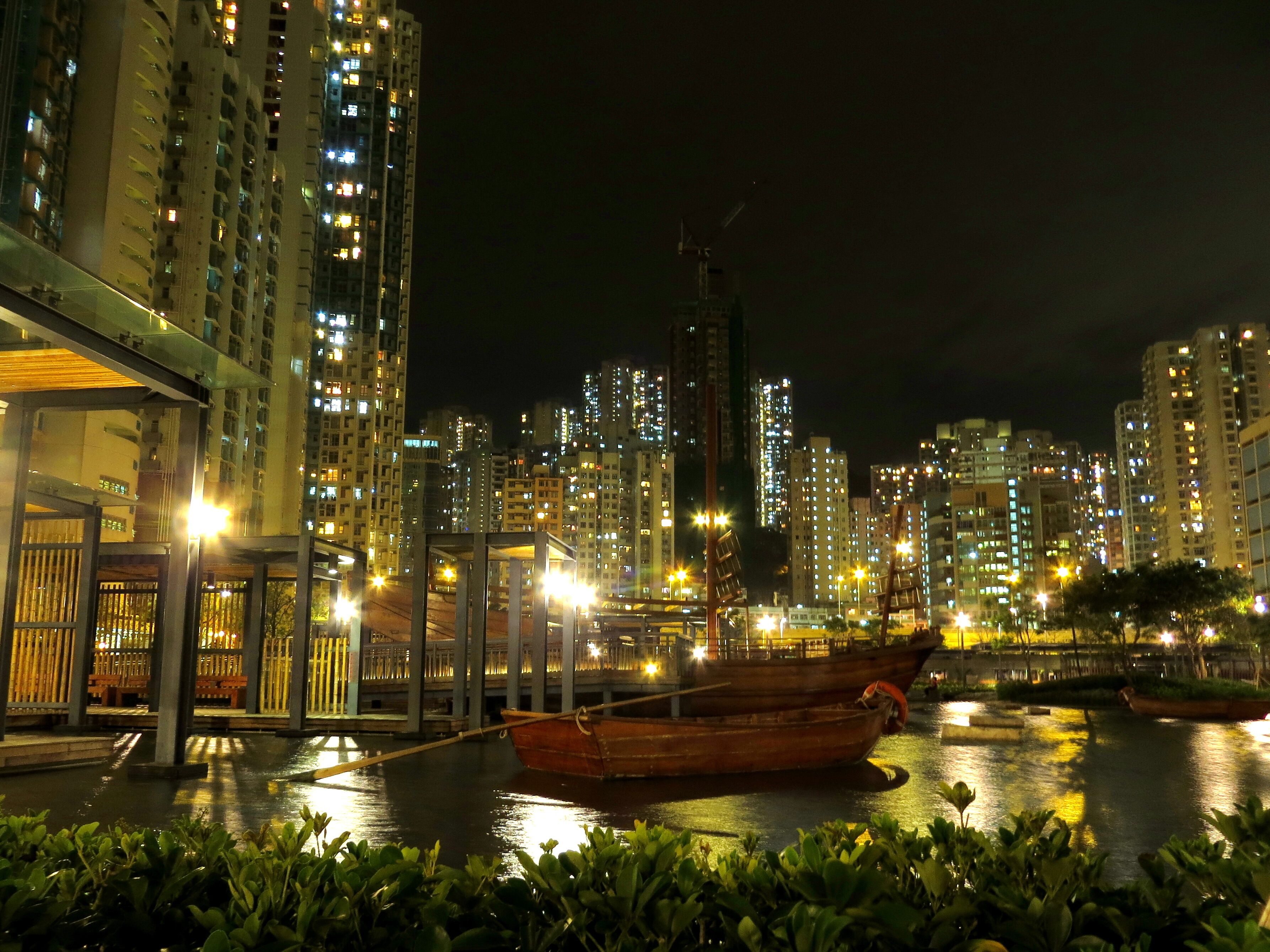 Aldrich Bay Park at night, Sai Wan Ho, Hong Kong.